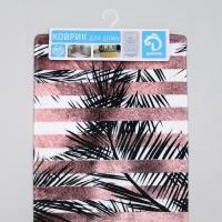 Коврик для ванной Доляна &laquo;Тень&raquo;, 45&times;120 см, цвет чёрно-бежевый