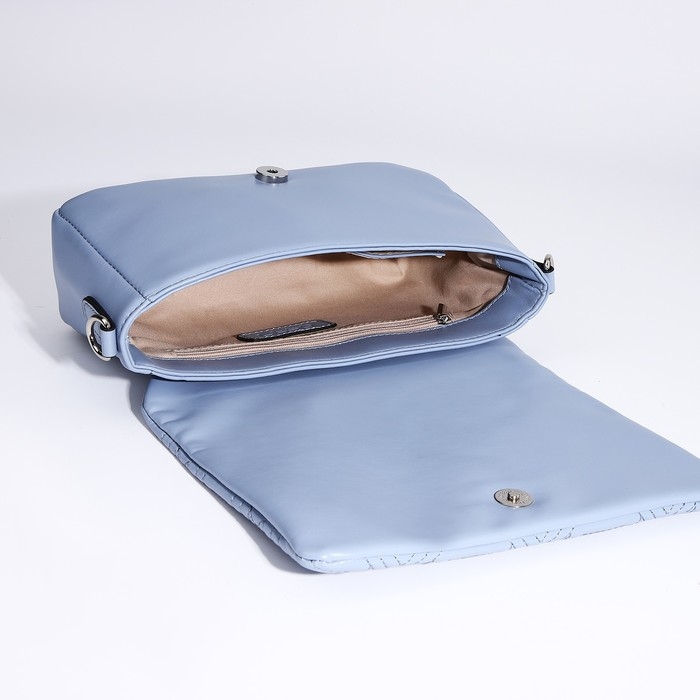 Сумка-мессенджер на магнитах, цвет голубой