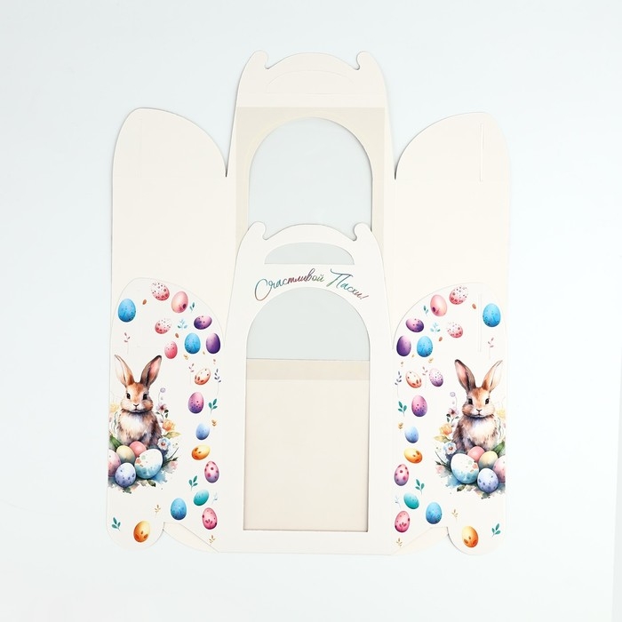 Складная коробка под торт &laquo;Пасхальный кролик&raquo;, 15 х 15 х 18 см