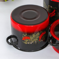 Набор кастрюль &laquo;Рябинка&raquo;, 3 предмета: 2 л, 3.5 л, 5.5 л, эмалированные крышки, индукция