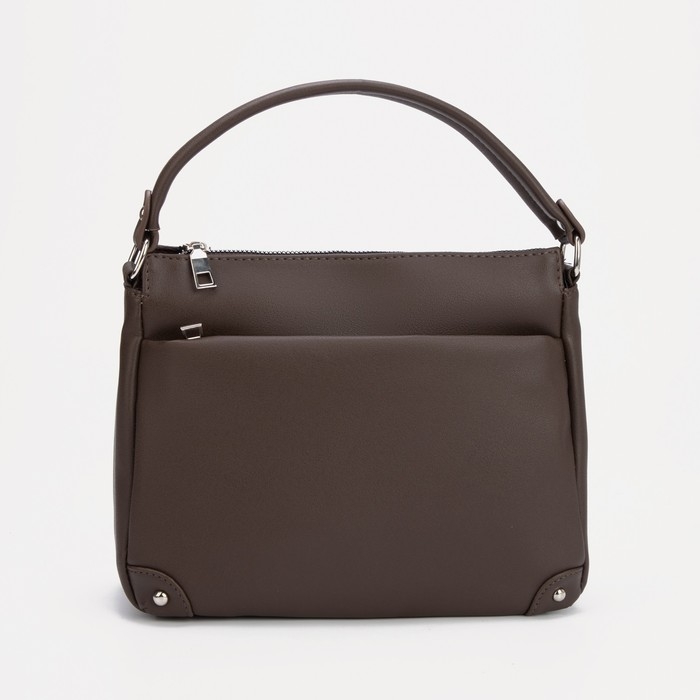 Сумка кросс-боди, отдел на молнии, наружный карман, цвет коричневый