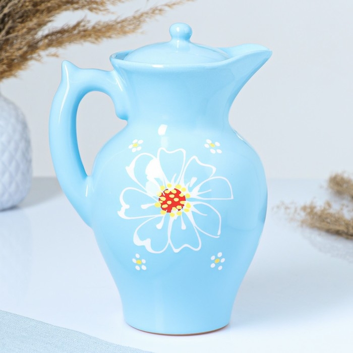 Кувшин Кувшин "Дачный" 1,4л / 22,5х13,5см, ромашка голубая