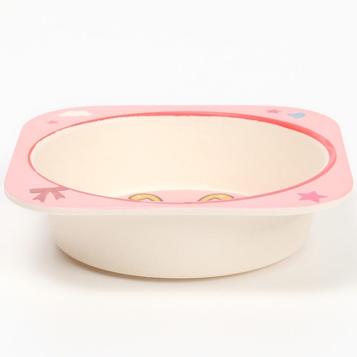 Набор бамбуковой посуды &laquo;Бабочка&raquo;, 5 предметов: тарелка, миска, стакан, вилка, ложка