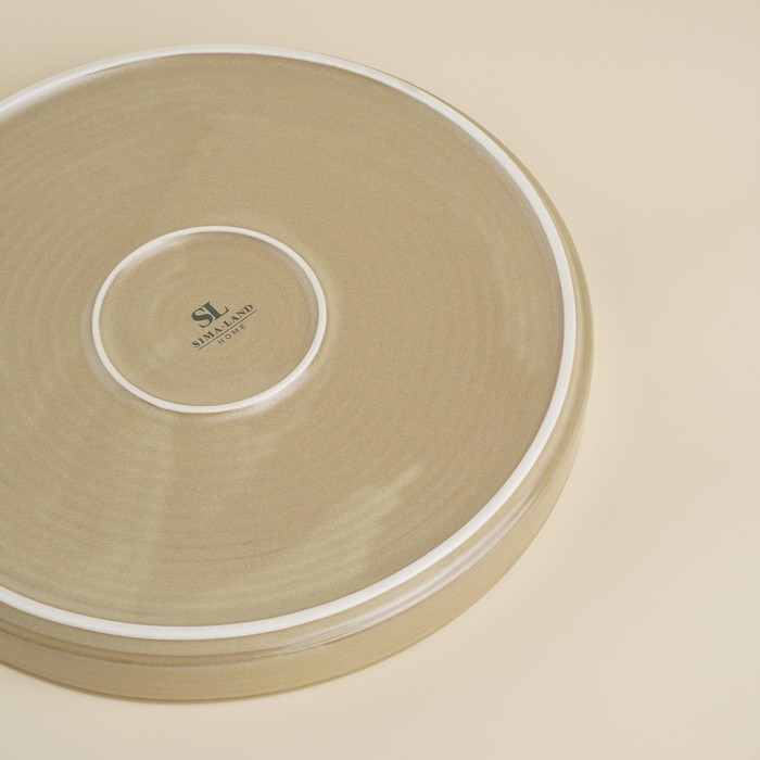 Тарелка обеденная фарфоровая SL Home «Песчаный бриз», d=19 см, цвет бежевый Тарелка обеденная фарфоровая SL Home «Песчаный бриз», d=19 см, цвет бежевый