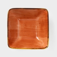 Салатник керамический квадратный &laquo;Сапфир&raquo;, 14&times;5,5 см, цвет оранжевый