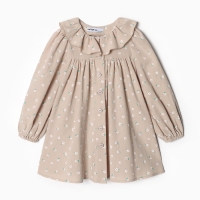Платье детское с воротником KAFTAN, р.30 (98-104), бежевый Платье детское с воротником KAFTAN, р.30 (98-104), бежевый