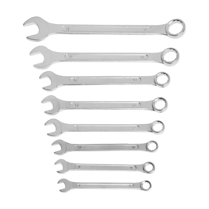 Набор ключей комбинированных в холдере ТУНДРА, хромированные, 8 - 19 мм, 8 шт.