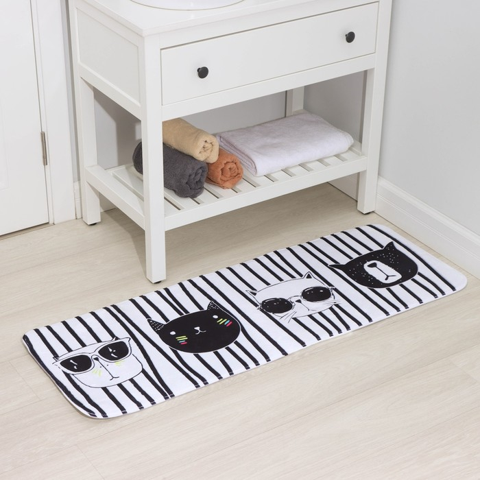 Коврик для ванной и туалета Доляна «Коты», 45×120 см Коврик для ванной и туалета Доляна «Коты», 45×120 см