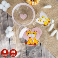 Набор детской посуды Доляна &laquo;Жирафы&raquo;, 3 предмета: миска 450 мл, тарелка d=20 см, кружка 200 мл