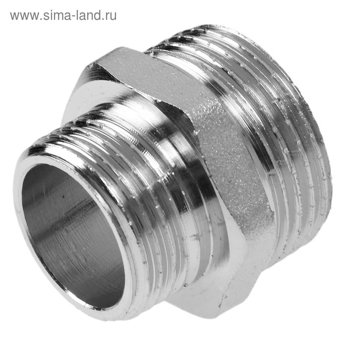 Ниппель переходной AQUALINK, наружная резьба, 1/2 Ниппель переходной AQUALINK, наружная резьба, 1/2" х 3/4" никелированная латунь