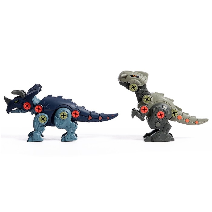 Конструктор винтовой &laquo;Мир динозавров&raquo;, набор 2 штуки, с отвёрткой