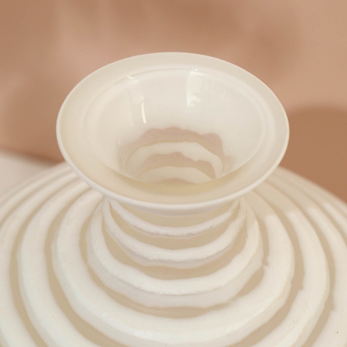 Ваза для цветов &laquo;Аркадия&raquo; из стекла, белая 23 х 21 х 21 см