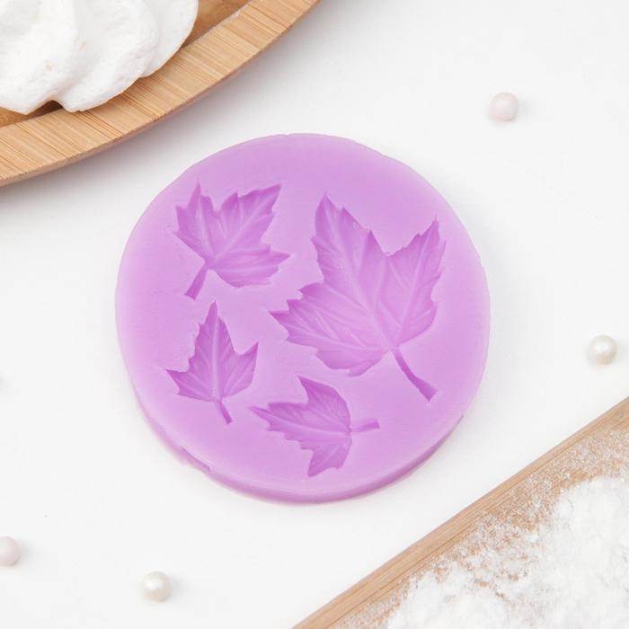 Молд Доляна &laquo;Лист кленовый&raquo;, силикон, 6,5&times;0,8 см, цвет МИКС