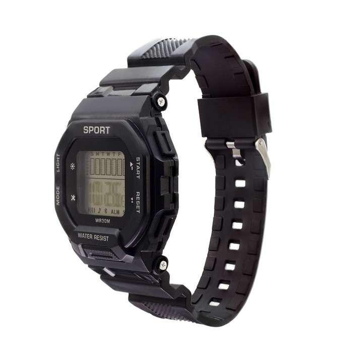 Часы наручные электронные, d-4.5 см, с будильником, черные Часы наручные электронные, d-4.5 см, с будильником, черные