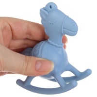 Игрушка - прорезыватель силиконовый с погремушкой &laquo;Лошадка&raquo;, цвет голубой, Крошка Я