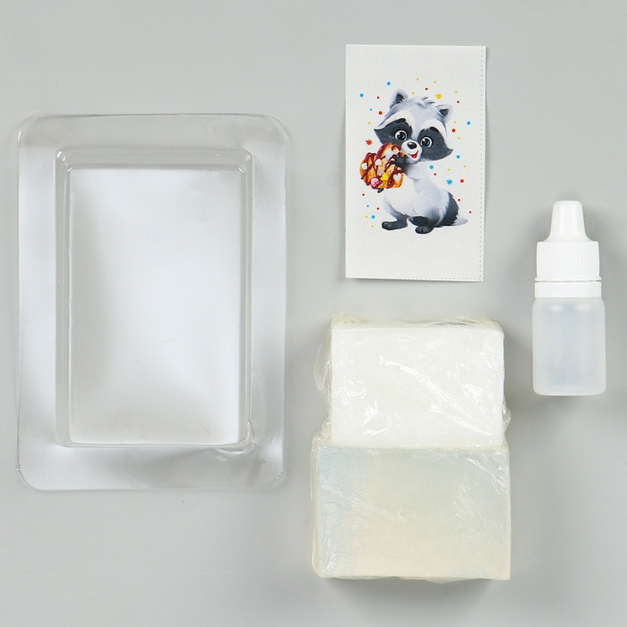 Мыло с картинкой своими руками &laquo;Енотик&raquo; &lrm;, набор для мыловарения