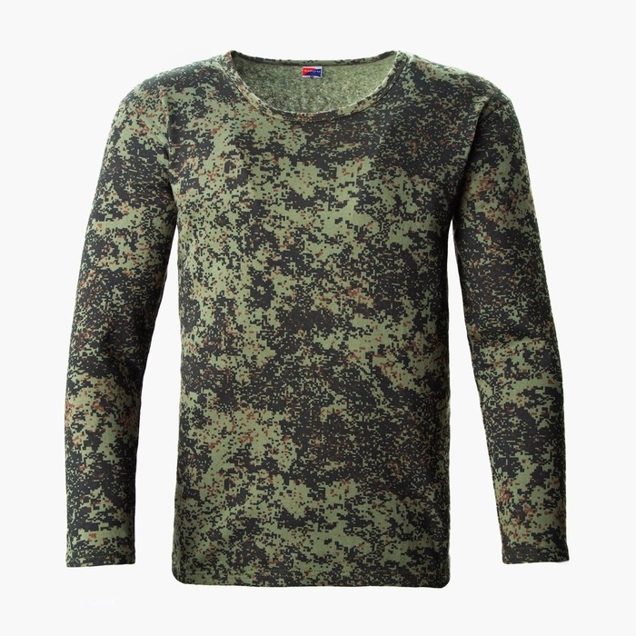 Лонгслив мужской с начёсом, пиксель МИКС, цвет тёмно-зелёный, размер 52 Лонгслив мужской с начёсом, пиксель МИКС, цвет тёмно-зелёный, размер 52