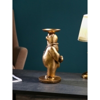 Подставка для мелочей «Медведь», полистоун, 45 см, цвет золото Подставка для мелочей «Медведь», полистоун, 45 см, цвет золото