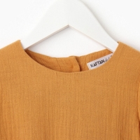 Платье детское с длинным рукавом KAFTAN "Муслин", размер 30 (98-104 см) цвет горчичный