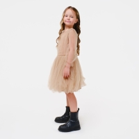 Платье для девочки нарядное KAFTAN, рост 110-116 см (32), бежевый Платье для девочки нарядное KAFTAN, рост 110-116 см (32), бежевый