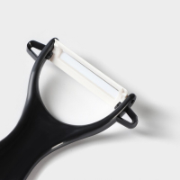 Набор кухонный на подставке Доляна &laquo;Симпл&raquo;, 5 предметов: ножи 7,5 см, 10,5 см, 13,5 см, 15 см, овощечистка, цвет чёрный