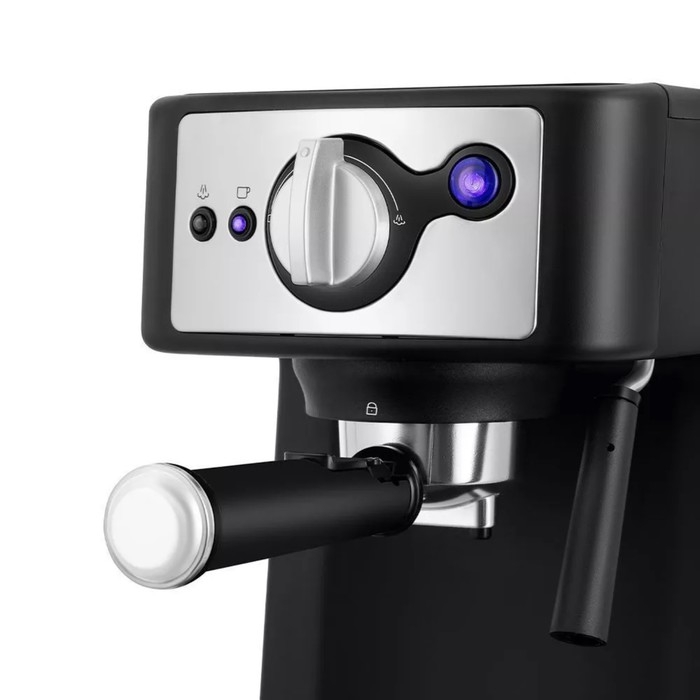 Кофеварка Kitfort КТ-7195, рожковая, 1450 Вт, 1 л, чёрно-серебристая