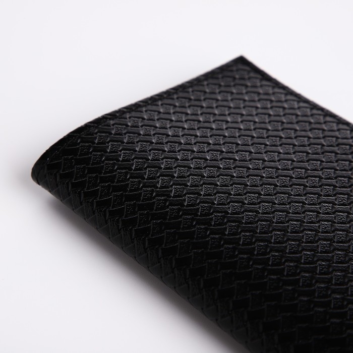 Обложка для паспорта, тиснение, плетёнка, цвет чёрный