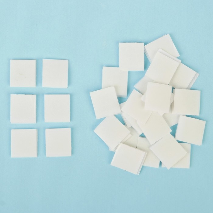 Липучка на клеевой основе &laquo;Квадрат&raquo;, набор 30 шт., размер 1 шт: 2 &times; 2 см