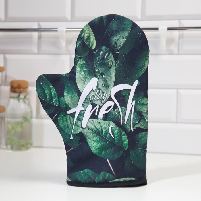 Варежка-прихватка Варежка-прихватка "Доляна" Грин фрэш 24х32см,габардин, 35% х/л, 65% п/э, ватин 250г/м2