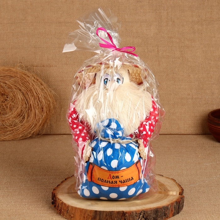 Домовой Фёдор "Дом - полная чаша", с мешком, 30 х 20 см, микс