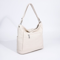 Сумка-тоут на молнии, 3 наружных кармана, цвет молочный Сумка-тоут на молнии, 3 наружных кармана, цвет молочный