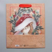 Пакет подарочный новогодний крафтовый вертикальный «Новогодняя пора», M 26 х 30 х 9 см, Новый год Пакет подарочный новогодний крафтовый вертикальный «Новогодняя пора», M 26 х 30 х 9 см, Новый год