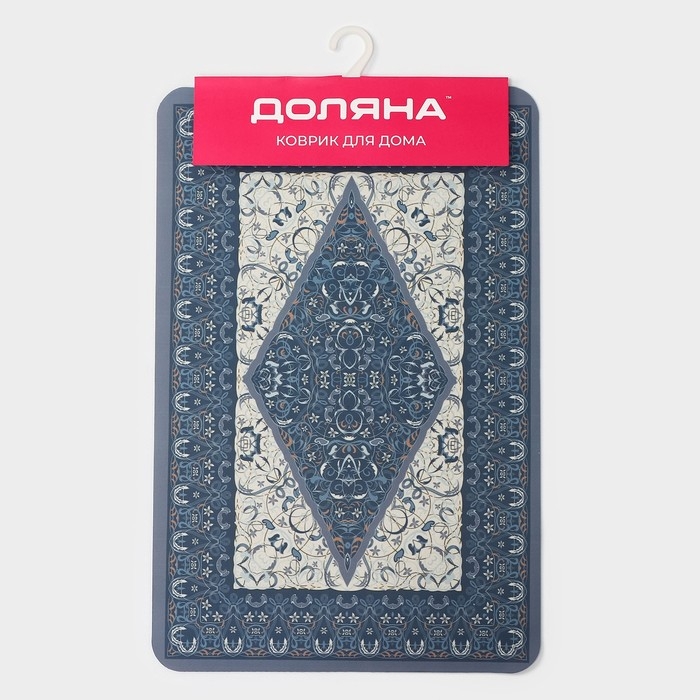 Коврик для дома Доляна &laquo;Кантри&raquo;, 38&times;58 см, цвет синий