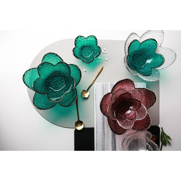 Миска стеклянная фигурная «Цветок», 60 мл, 9×4 см Миска стеклянная фигурная «Цветок», 60 мл, 9×4 см