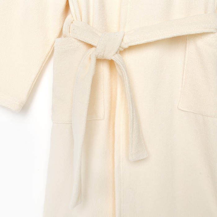 Халат махровый детский Экономь и Я, р. 34, цвет молочный, 100% хлопок, 340 г/м2 Халат махровый детский Экономь и Я, р. 34, цвет молочный, 100% хлопок, 340 г/м2