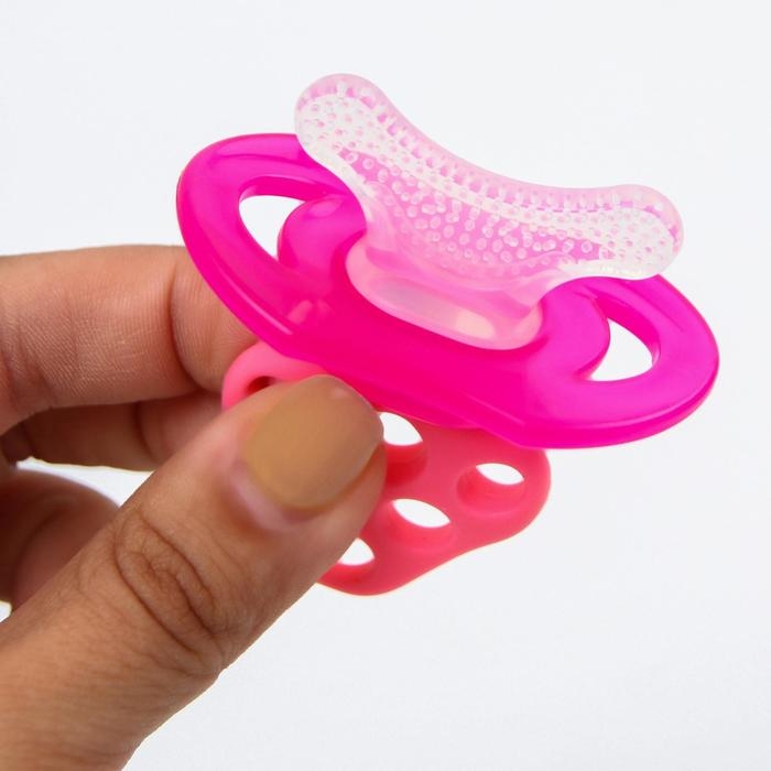 Прорезыватель силиконовый «Для передних зубов», цвет розовый, с колпачком, двусторонний, Крошка Я Прорезыватель силиконовый «Для передних зубов», цвет розовый, с колпачком, двусторонний, Крошка Я