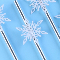 Новый год! Трубочки для коктейля &laquo;Снежинки&raquo;, уголки, в наборе 6 штук, серебро