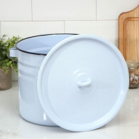 Ведро цилиндрическое эмалированное, 9 л, с крышкой, цвет МИКС Ведро цилиндрическое эмалированное, 9 л, с крышкой, цвет МИКС