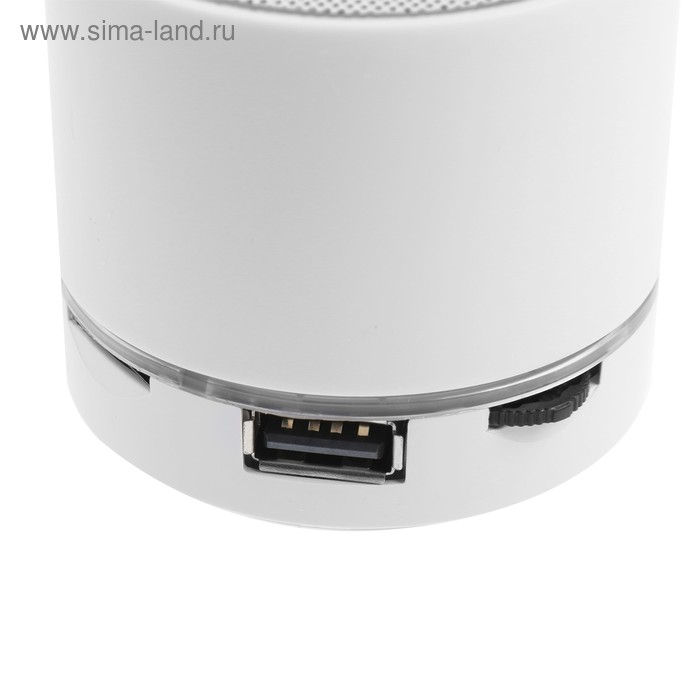 Портативная колонка Luazon Hi-Tech18, 3 Вт, 520 мАч, microSD, USB, белая