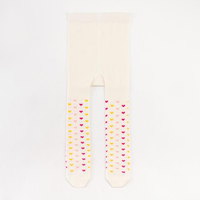 Колготки Крошка Я &laquo;Сердечки&raquo;, цвет молочный, рост 68-74 см