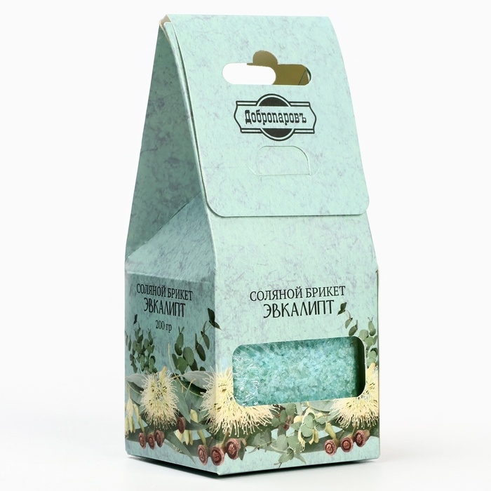Соляной брикет куб Соляной брикет куб "Эвкалипт" 200 г "Добропаровъ"