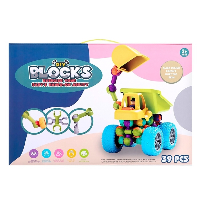 Конструктор шарнирный &laquo;Строительная техника&raquo;, 39 деталей