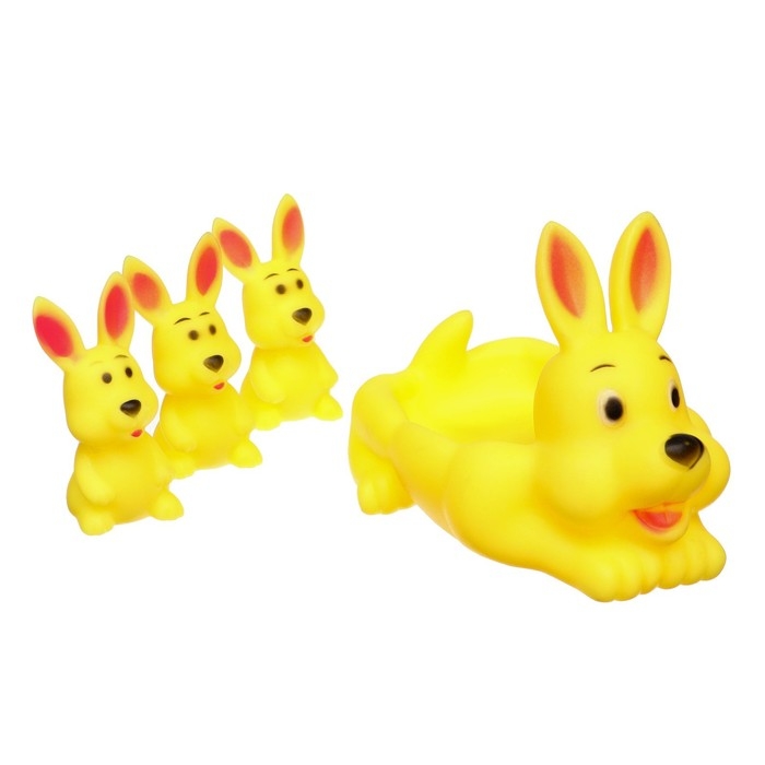 Набор резиновых игрушек для ванны «Мыльница: Зайчик», с пищалкой, 4 шт, Крошка Я Набор резиновых игрушек для ванны «Мыльница: Зайчик», с пищалкой, 4 шт, Крошка Я