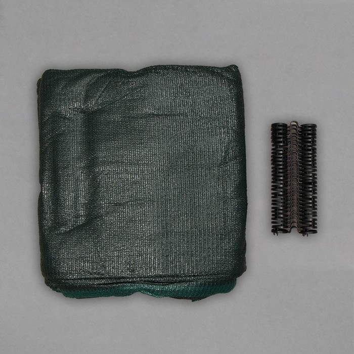 Сетка затеняющая, 10 &times; 4 м, плотность 80 г/м&sup2;, зелёная, в наборе 29 клипс