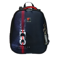 Рюкзак каркасный школьный 38 х 30 х 16 см, эргономичная спинка, Stavia "Гонка", чёрный