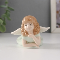 Сувенир керамика "Девочка-ангел в зелёном платье лежит" 9х7х5,5 см Сувенир керамика "Девочка-ангел в зелёном платье лежит" 9х7х5,5 см