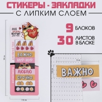 Набор стикеров закладок &laquo;Котик&raquo;, 9 шт, 30 л