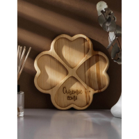 Менажница авторская Adelica «Сердце», 22×22×2,5 см, цельный массив кедра, цвет молочный Менажница авторская Adelica «Сердце», 22×22×2,5 см, цельный массив кедра, цвет молочный