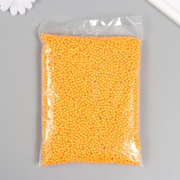 Набор бусин "Жемчуг" d 4 мм, 250 гр, оранжевый