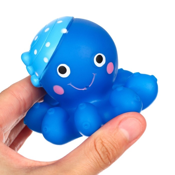 Набор резиновых игрушек для ванны &laquo;Осьминоги&raquo;, с пищалкой, 2 шт, Крошка Я